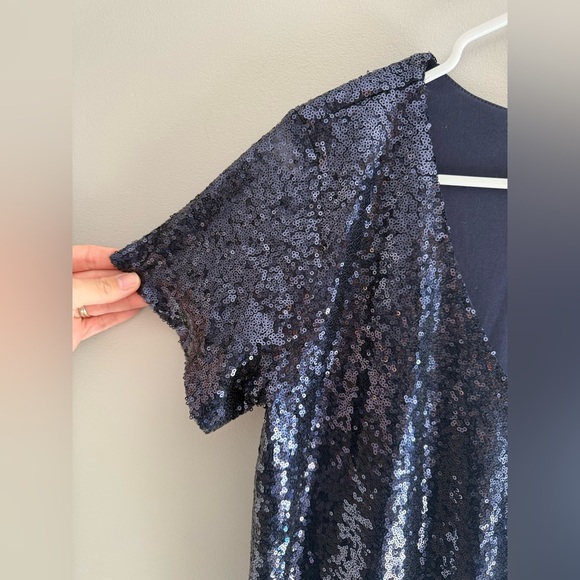 Lulus Light Up The Night Navy Blue Sequin Shift Dress Women’s SZ M Mini New - Picture 4 of 9